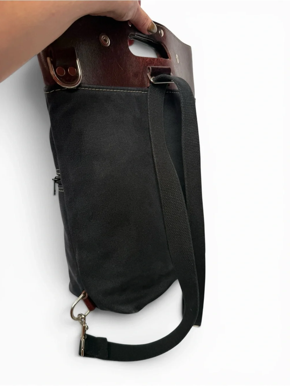 Xobruno Made in Oregon Canvas Leather Convertible Backpack Tote